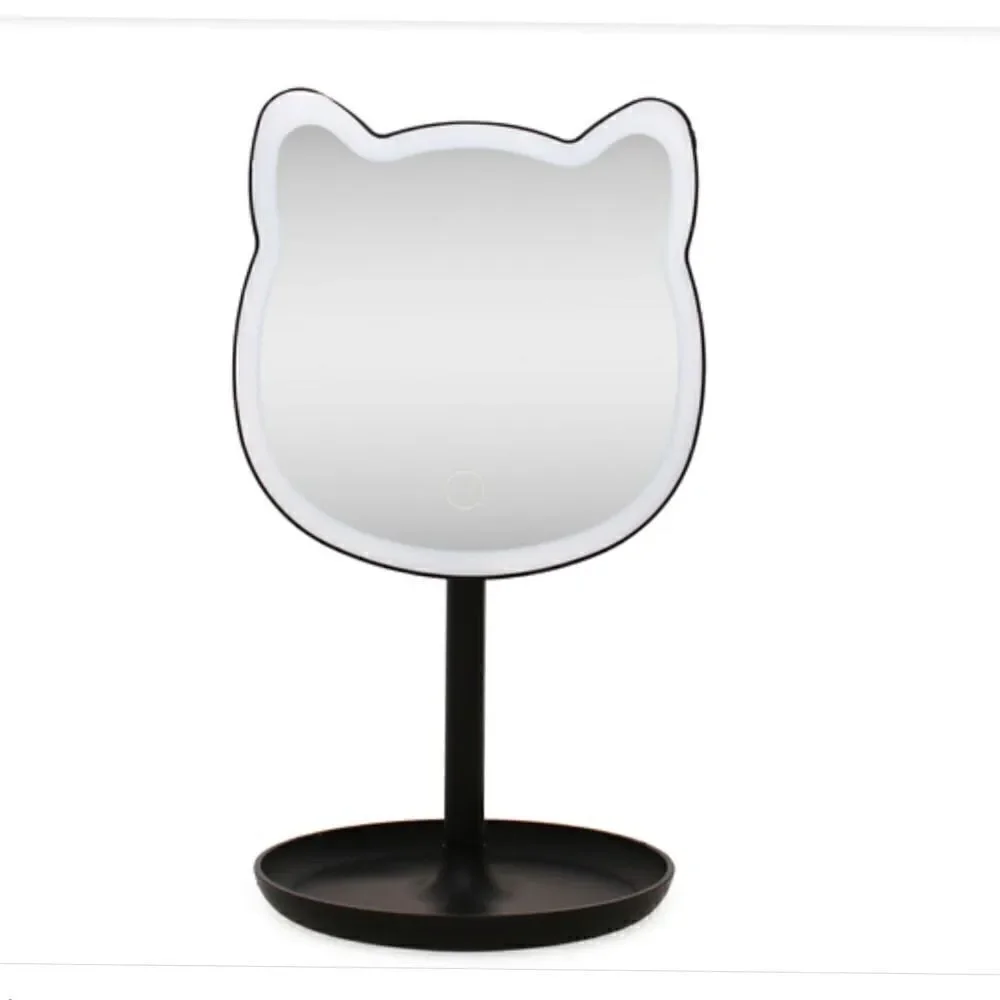 New! Black Cat Kitty LED Mirror! Adorable!